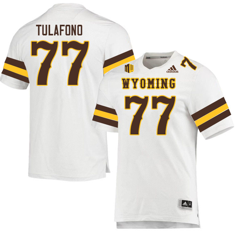 Wyoming Cowboys #77 Nofoafia Tulafono College Football Jerseys Stitched Sale-White